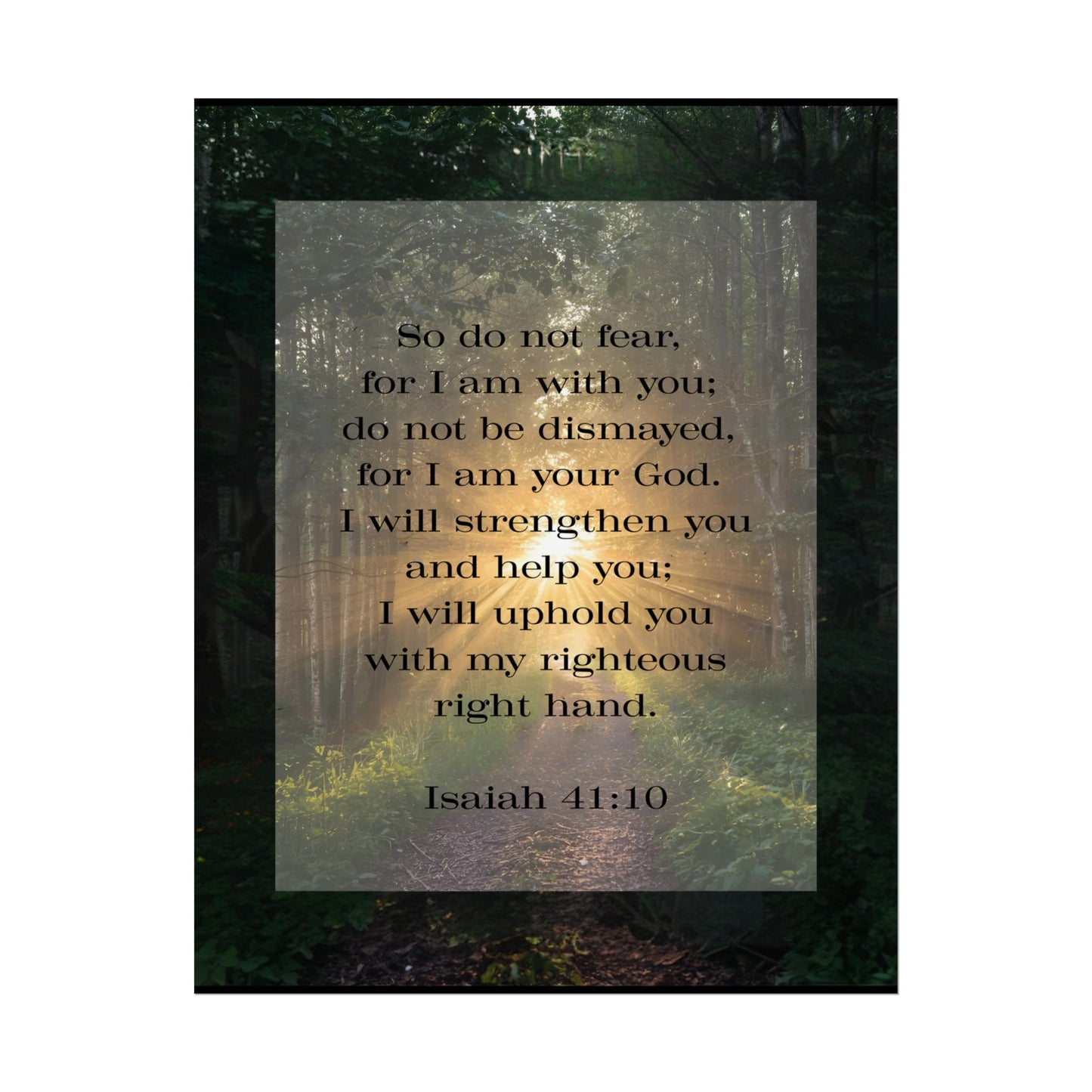 Bible Verse Wall Art Forest and Isaiah 41:10