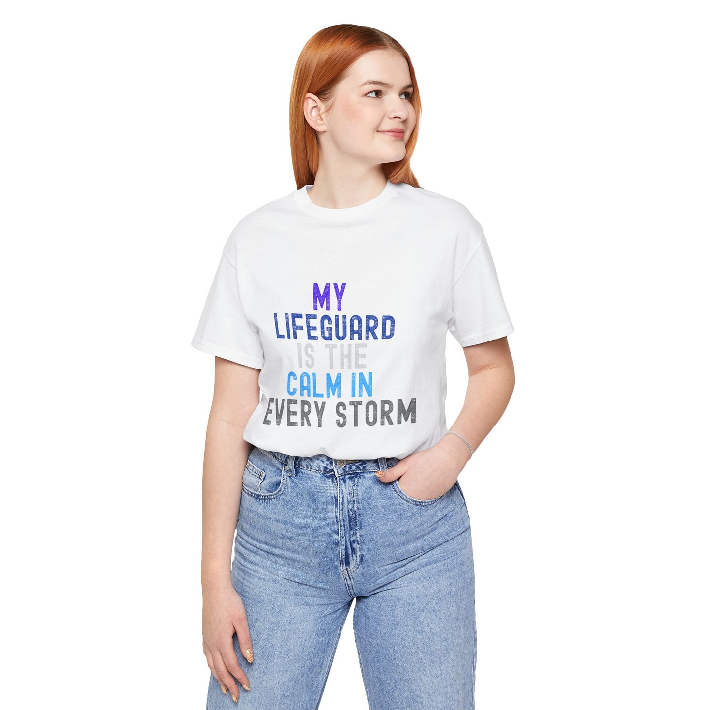 Jesus is Our Lifeguard in Every Storm Unisex Jersey Tee - Finding Peace in Life's Storms
