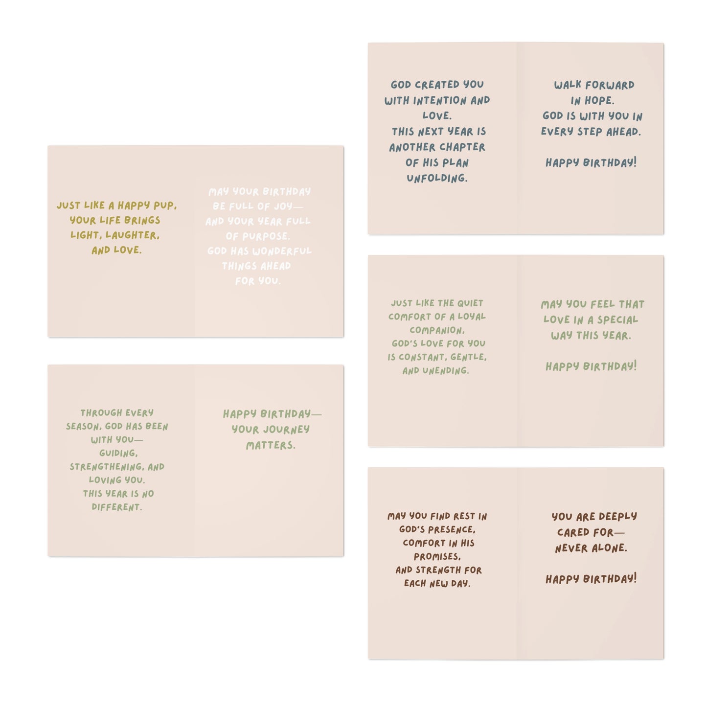 Christian Birthday Card Set – Encouragement & Faith-Inspired Cards for Dog Lovers (Set of 5)