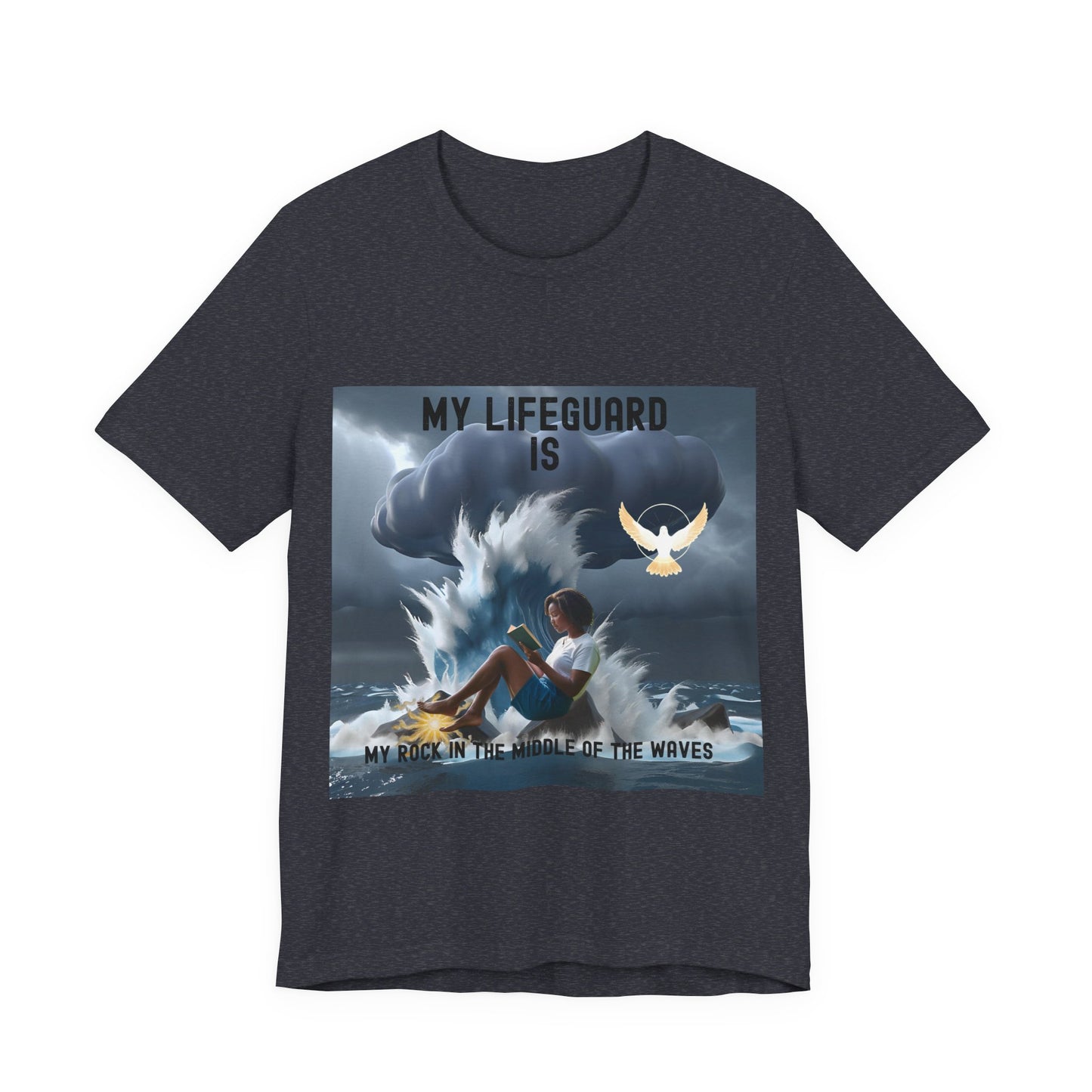 Jesus, Our Lifeguard is Our Rock Unisex Jersey T-Shirt – Find Strength in Life’s Storms