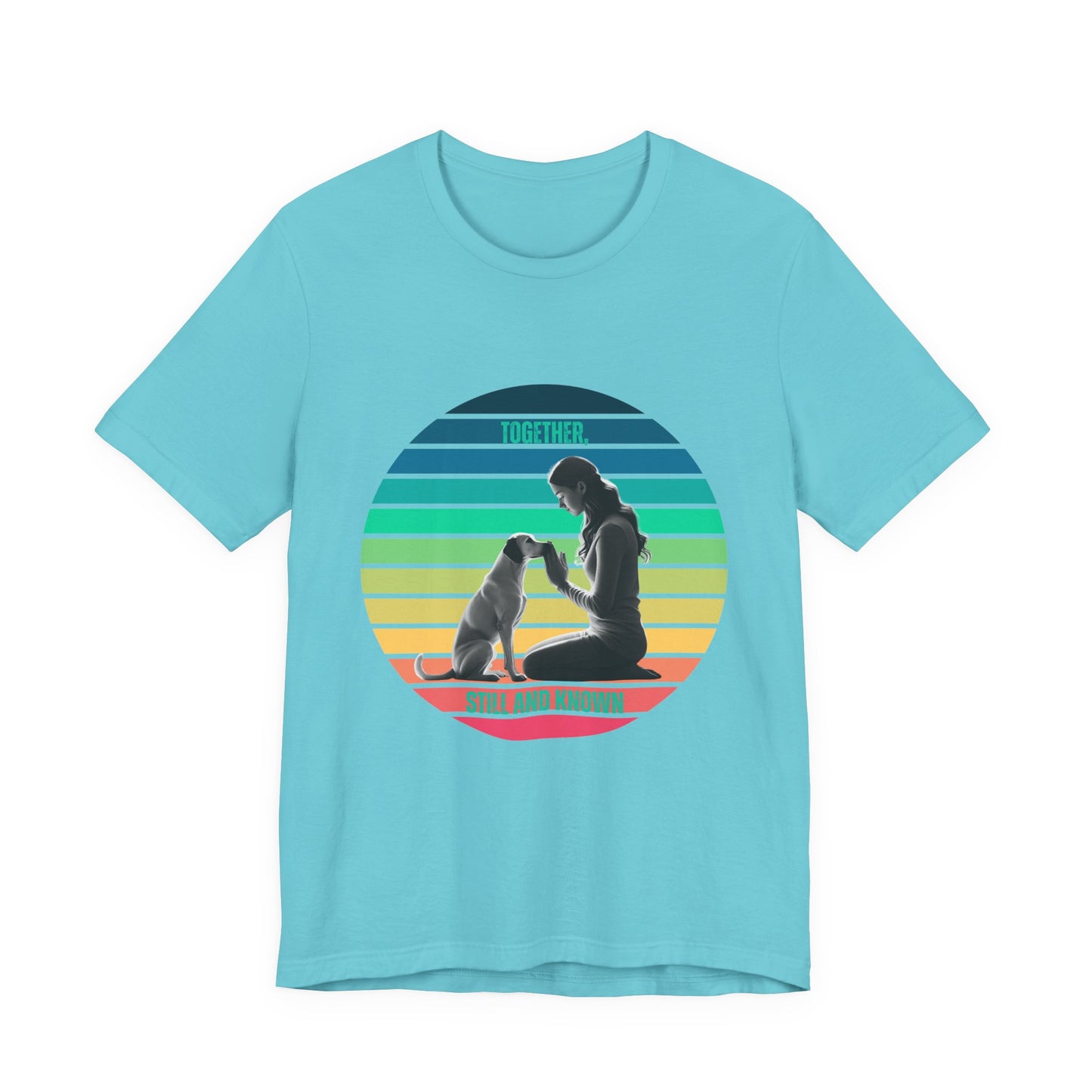 Be Still and Know T-Shirt | Psalm 46:10 Retro Sunset Dog Lover Tee | Vintage Faith Design
