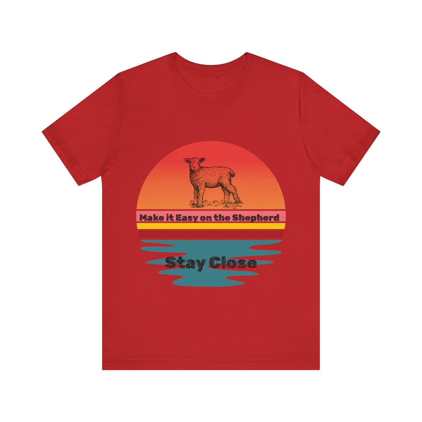 Retro Christian T-Shirt – Stay Close to the Shepherd