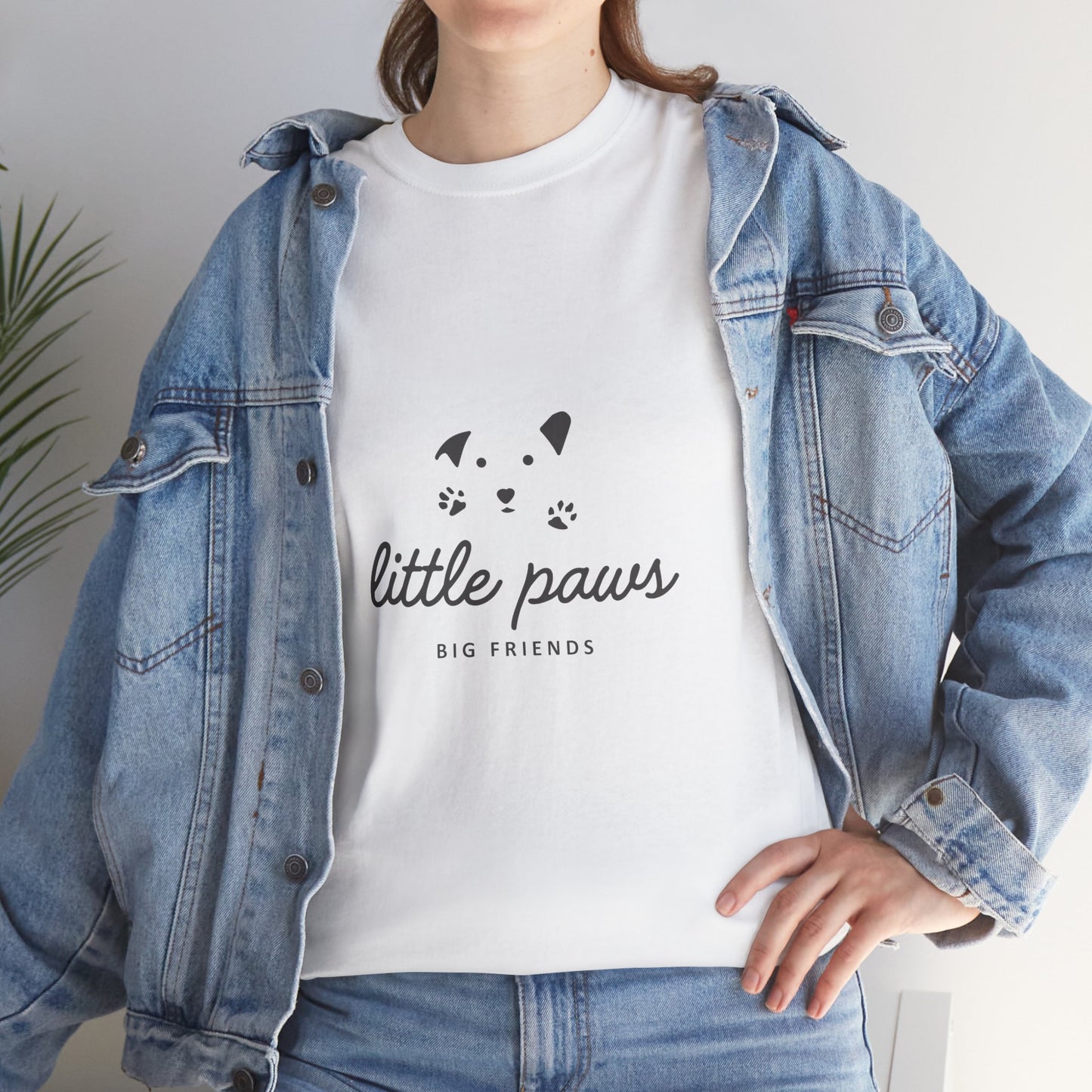 Unisex Heavy Cotton Tee - 'Little Paws, Big Friends' - Perfect for Animal Lovers and Pet Owners
