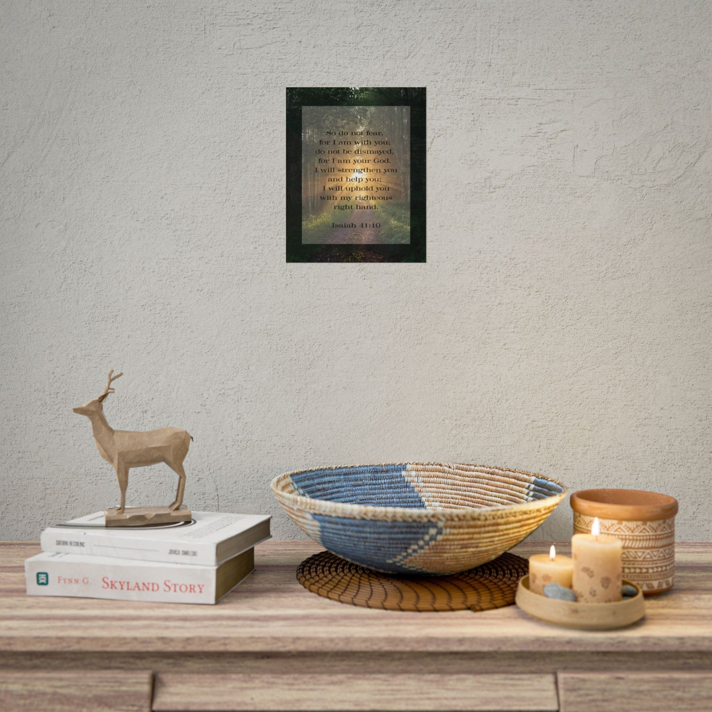 Bible Verse Wall Art Forest and Isaiah 41:10