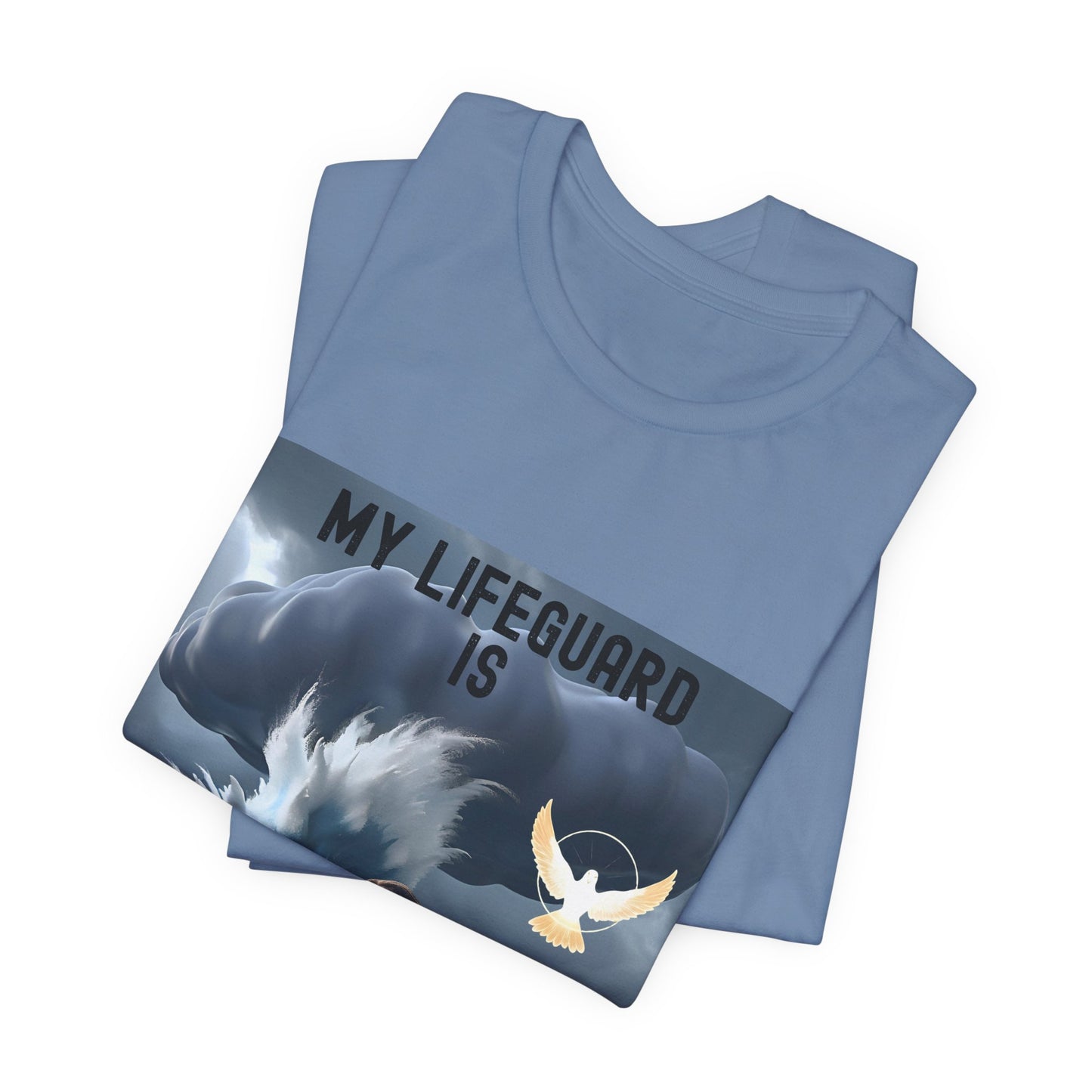 Jesus, Our Lifeguard is Our Rock Unisex Jersey T-Shirt – Find Strength in Life’s Storms