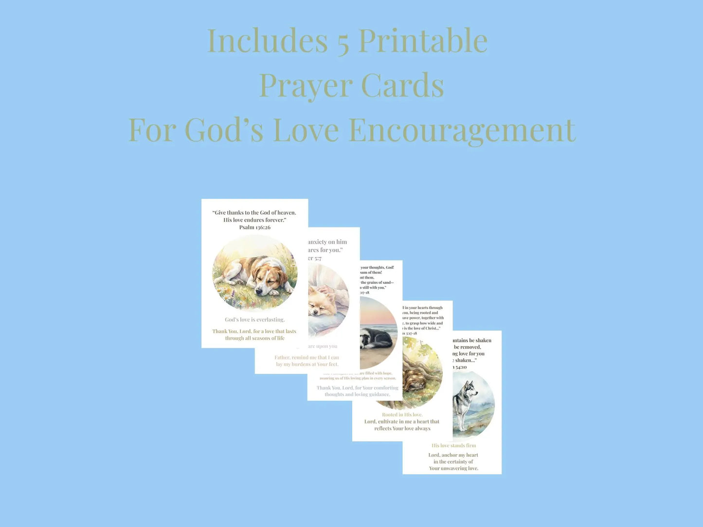 God's Love Encouragement Prayer Cards | Printable Christian Scripture Cards