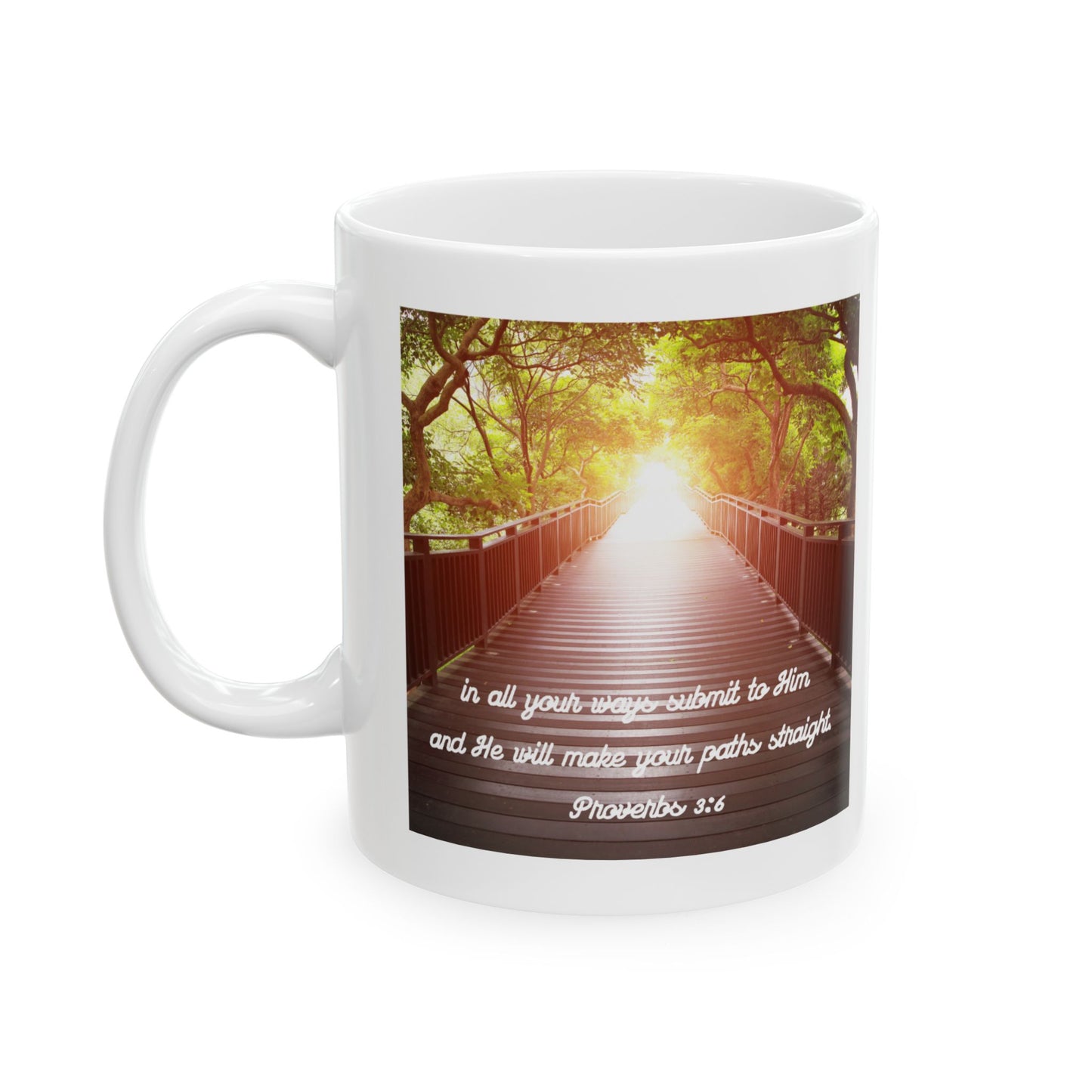 Inspirational Proverbs 3:5-6 Mug - Christian Coffee Mug Gift