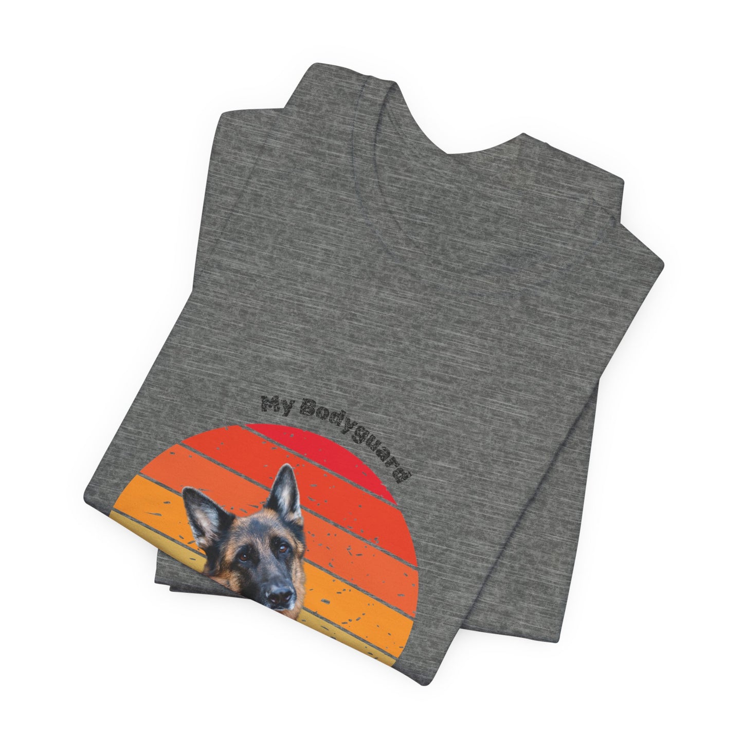 Retro German Shepherd T-Shirt – "My Bodyguard Has Paws" Dog Lover Tee