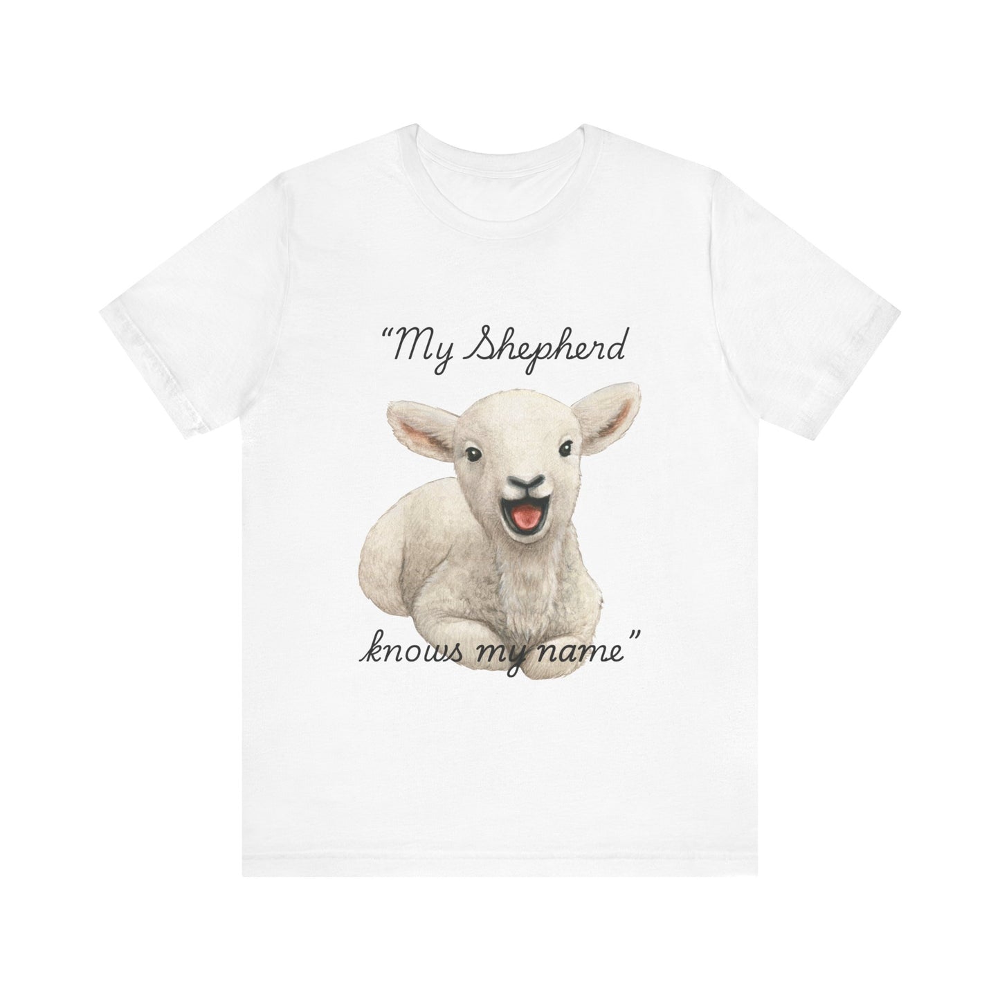 Cute Lamb Christian T-Shirt – "My Shepherd Knows My Name"