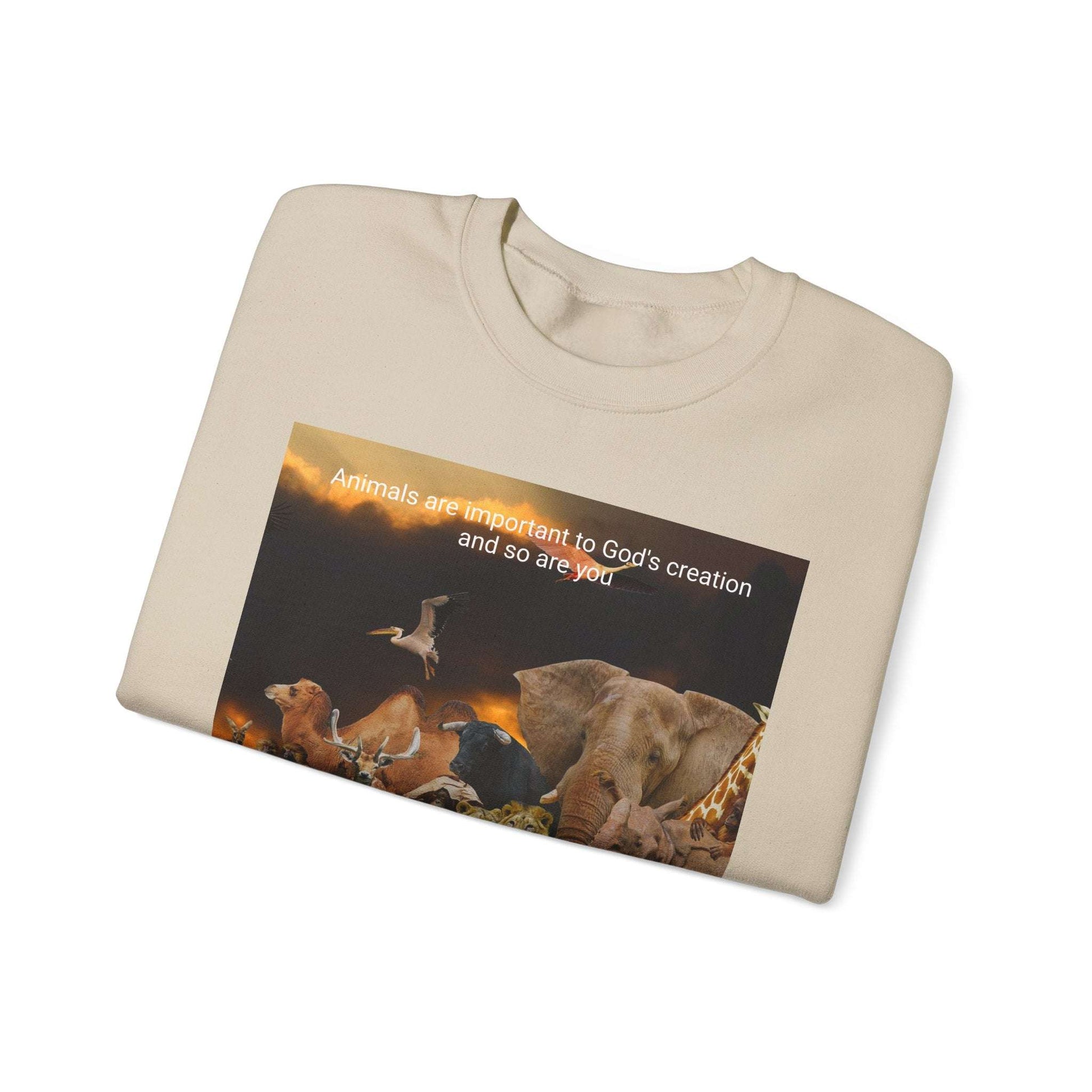Faith-Inspired Sweatshirt | Animals Are Important to God – Cozy & Comfortable for Animal Lovers