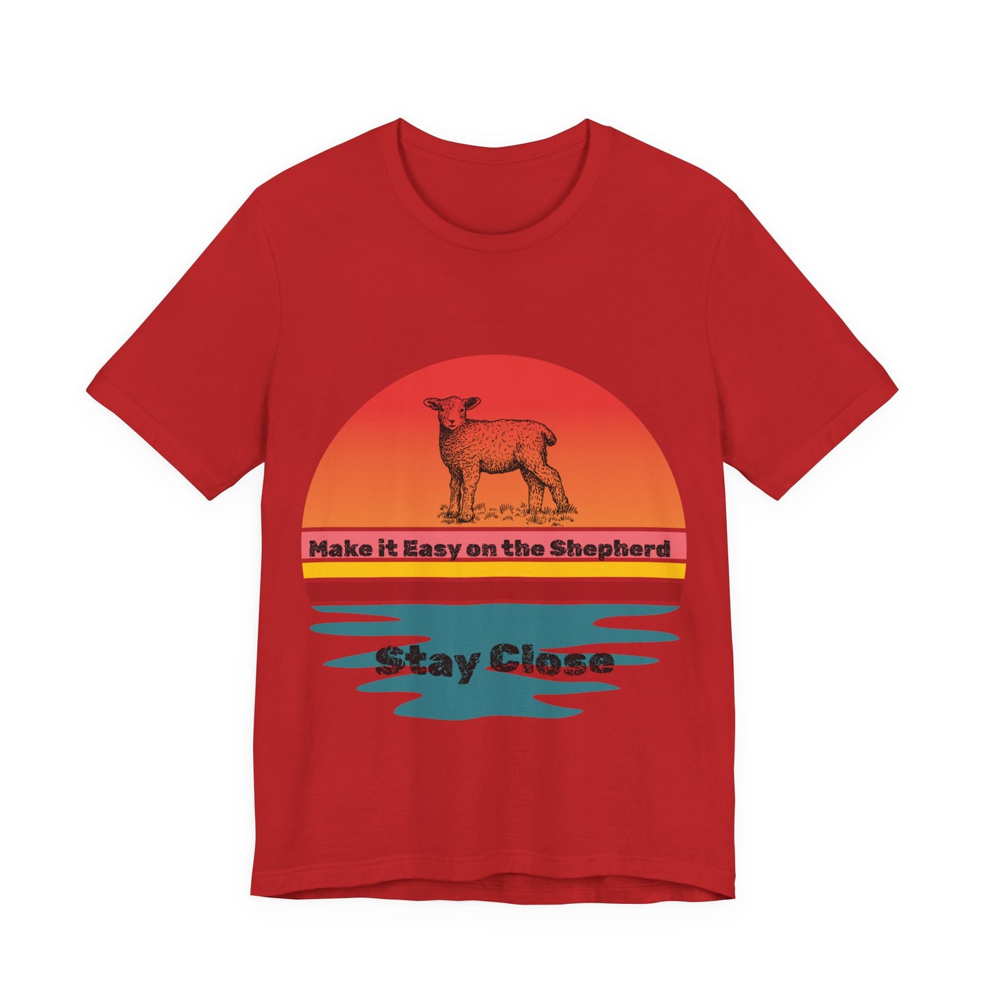 Retro Christian T-Shirt – Stay Close to the Shepherd