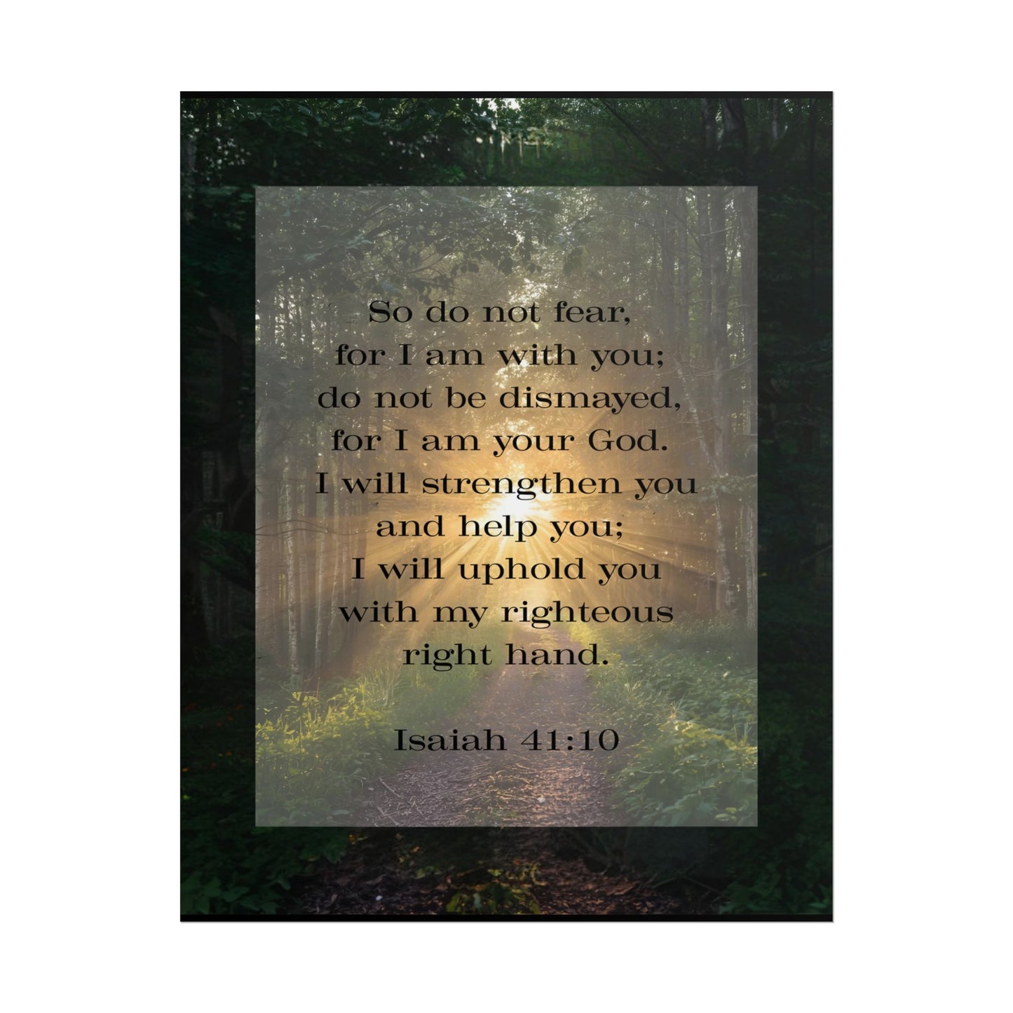 Bible Verse Wall Art Forest and Isaiah 41:10