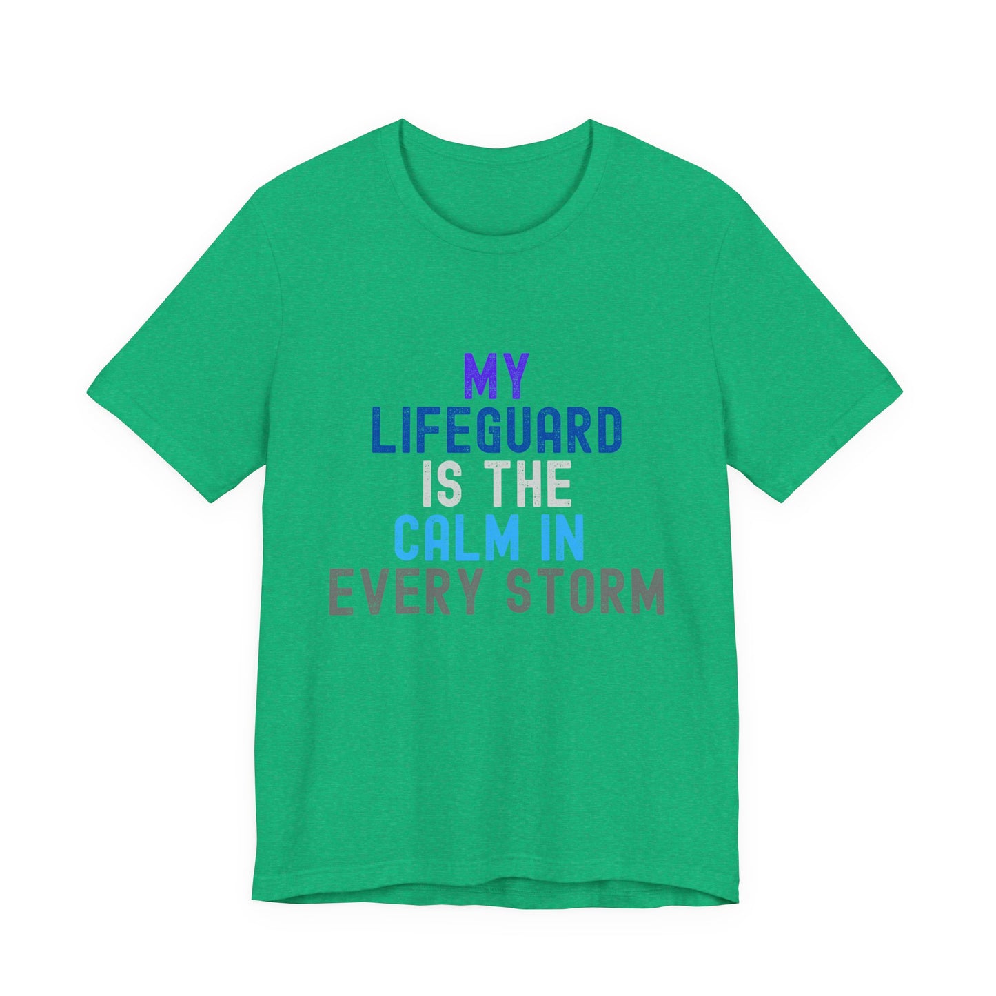 Jesus is Our Lifeguard in Every Storm Unisex Jersey Tee - Finding Peace in Life's Storms