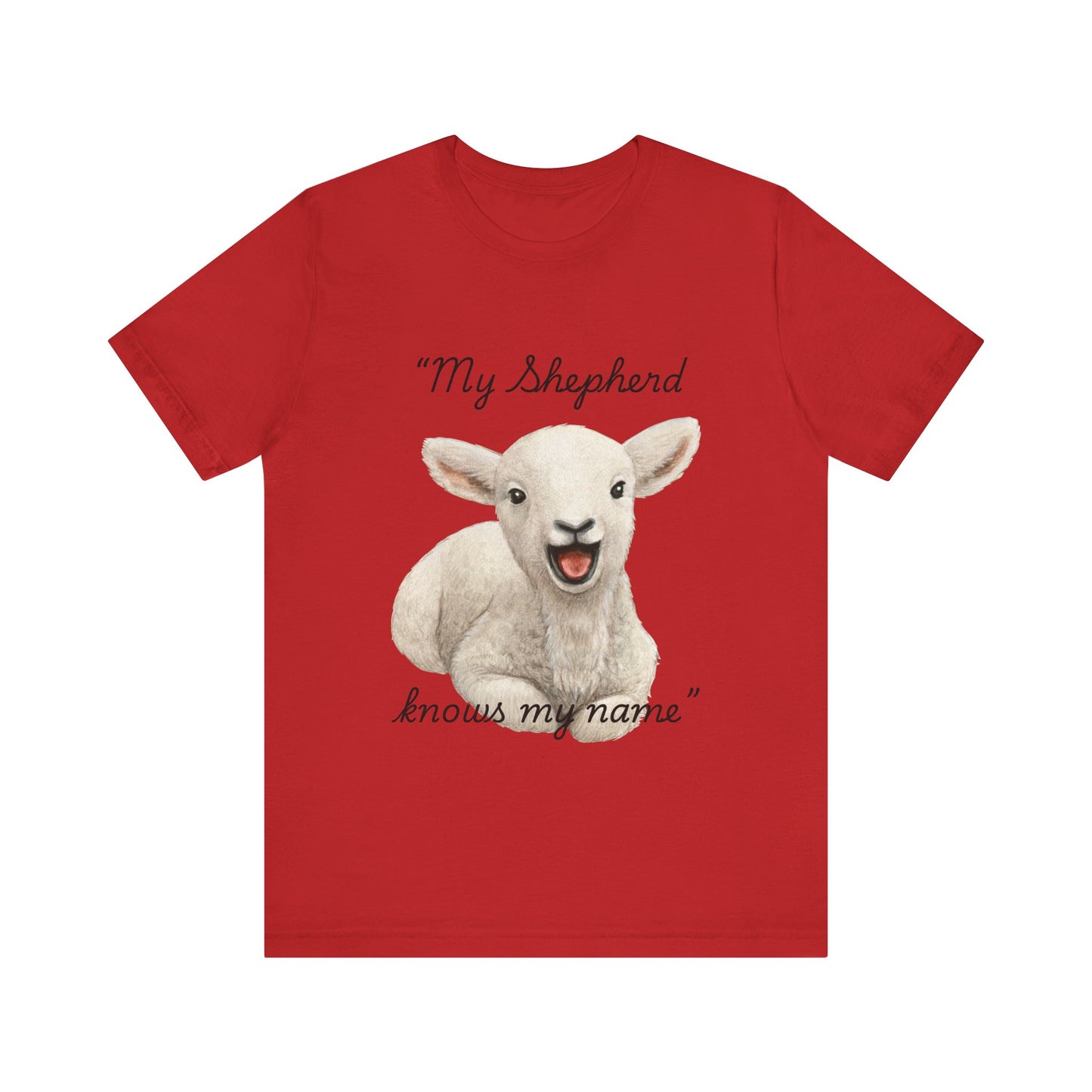 Cute Lamb Christian T-Shirt – "My Shepherd Knows My Name"