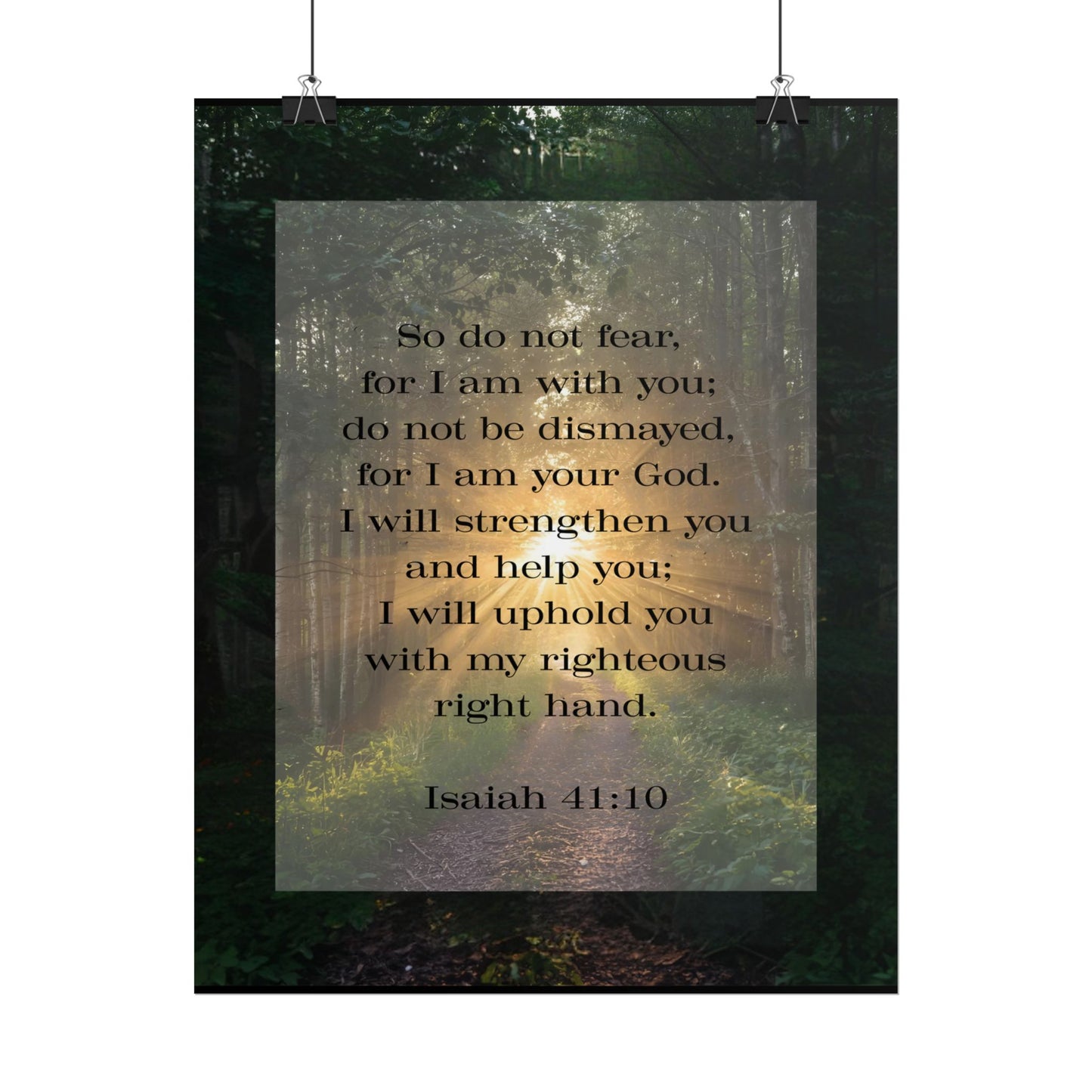 Bible Verse Wall Art Forest and Isaiah 41:10