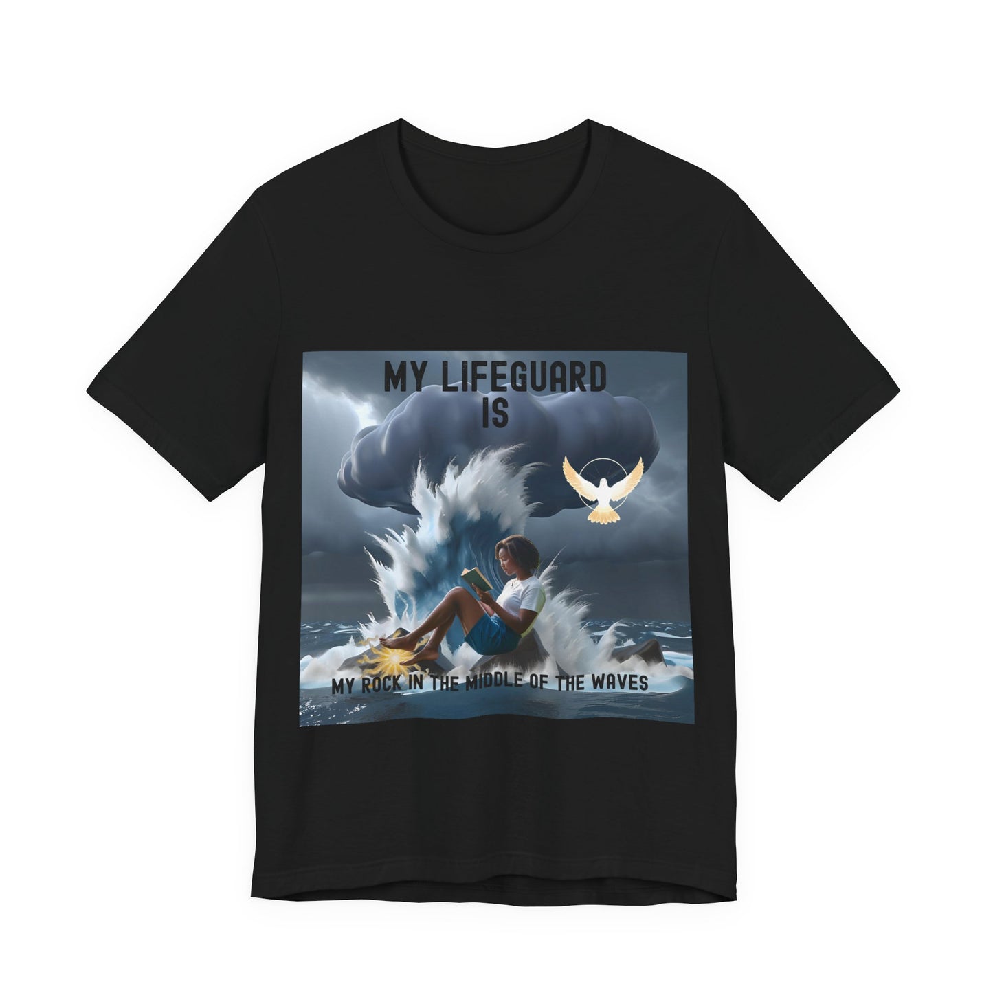 Jesus, Our Lifeguard is Our Rock Unisex Jersey T-Shirt – Find Strength in Life’s Storms