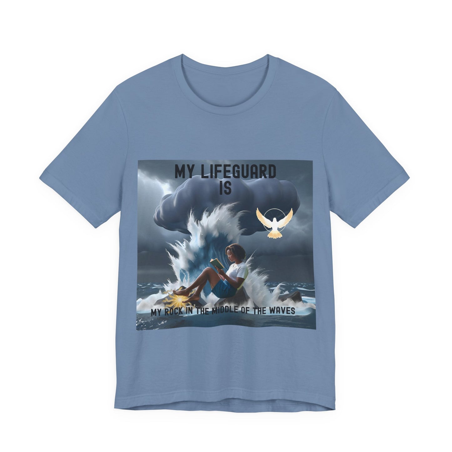 Jesus, Our Lifeguard is Our Rock Unisex Jersey T-Shirt – Find Strength in Life’s Storms