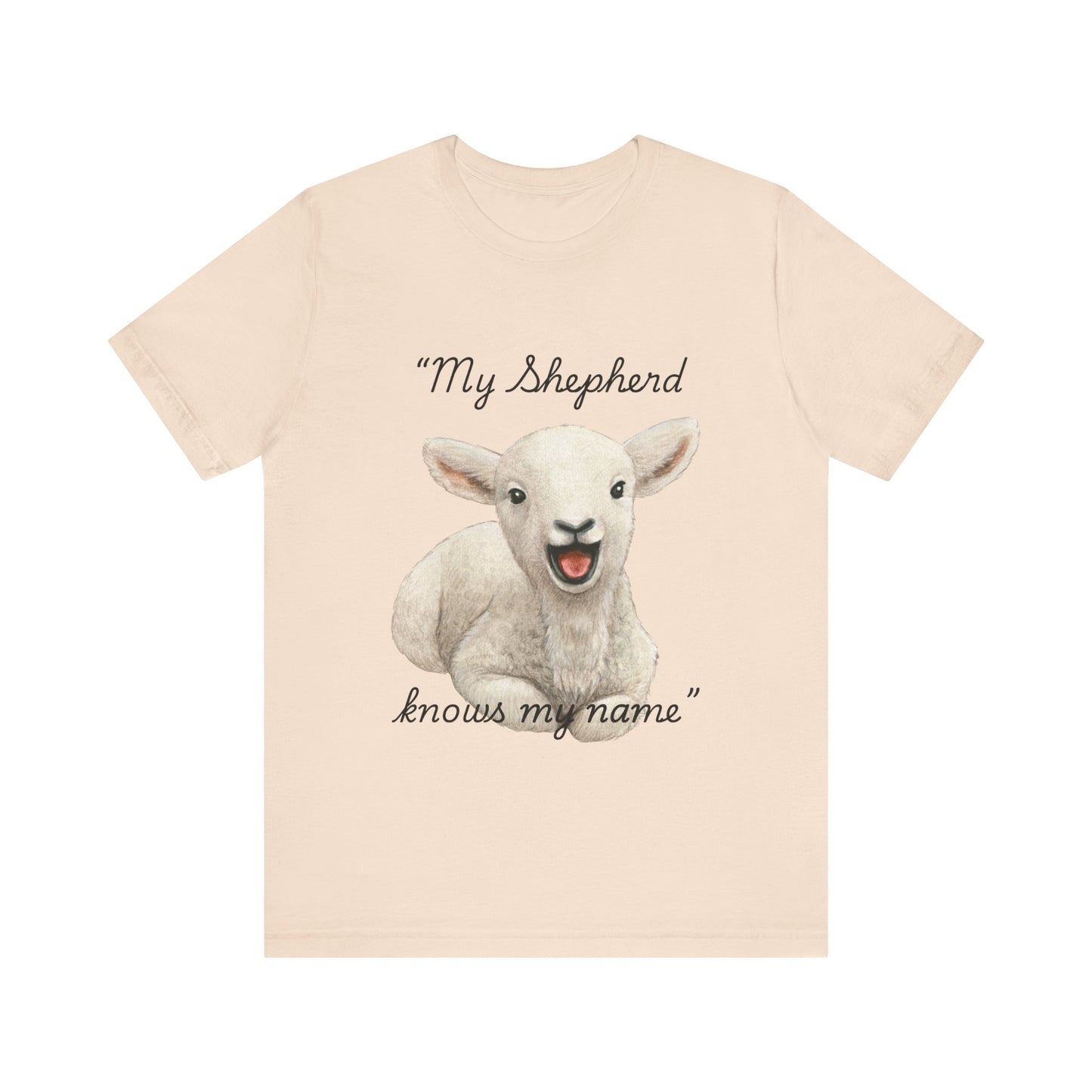 Cute Lamb Christian T-Shirt – "My Shepherd Knows My Name"