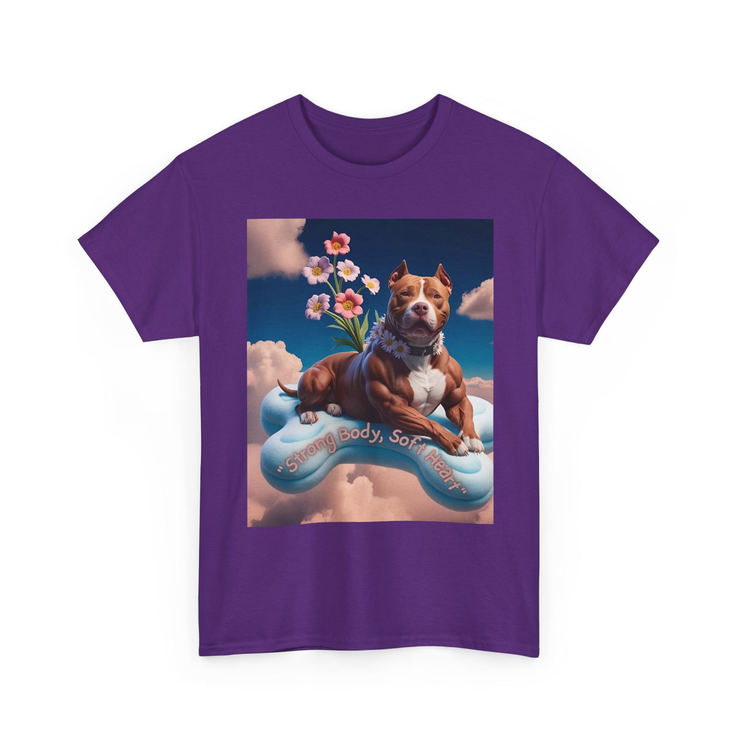 Surreal Pitbull Cloud T-Shirt – "Strong Body, Soft Heart" Unisex Tee