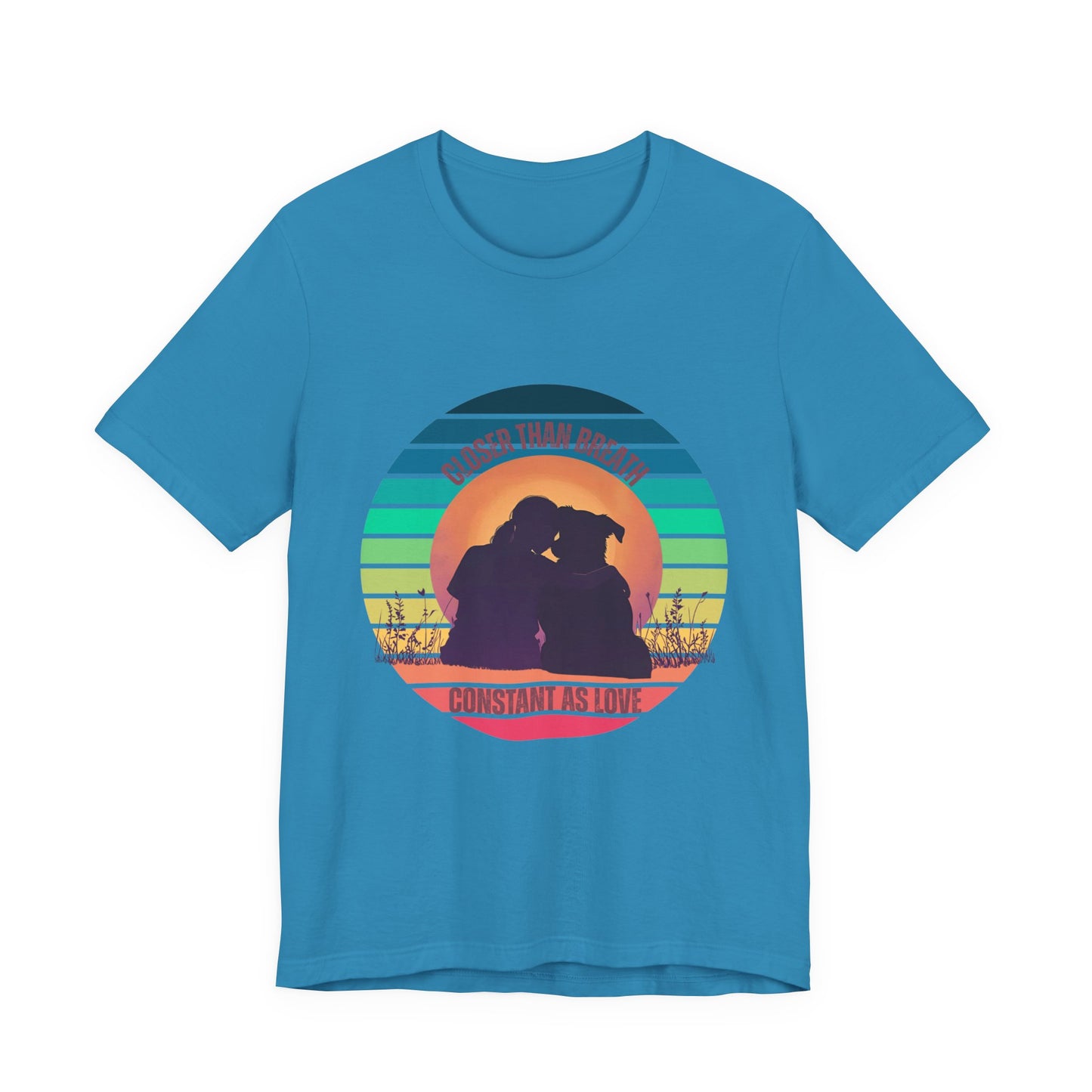 Closer Than a Friend T-Shirt | Christian Dog Lover Retro Sunset Tee | Proverbs 18:24 Inspired