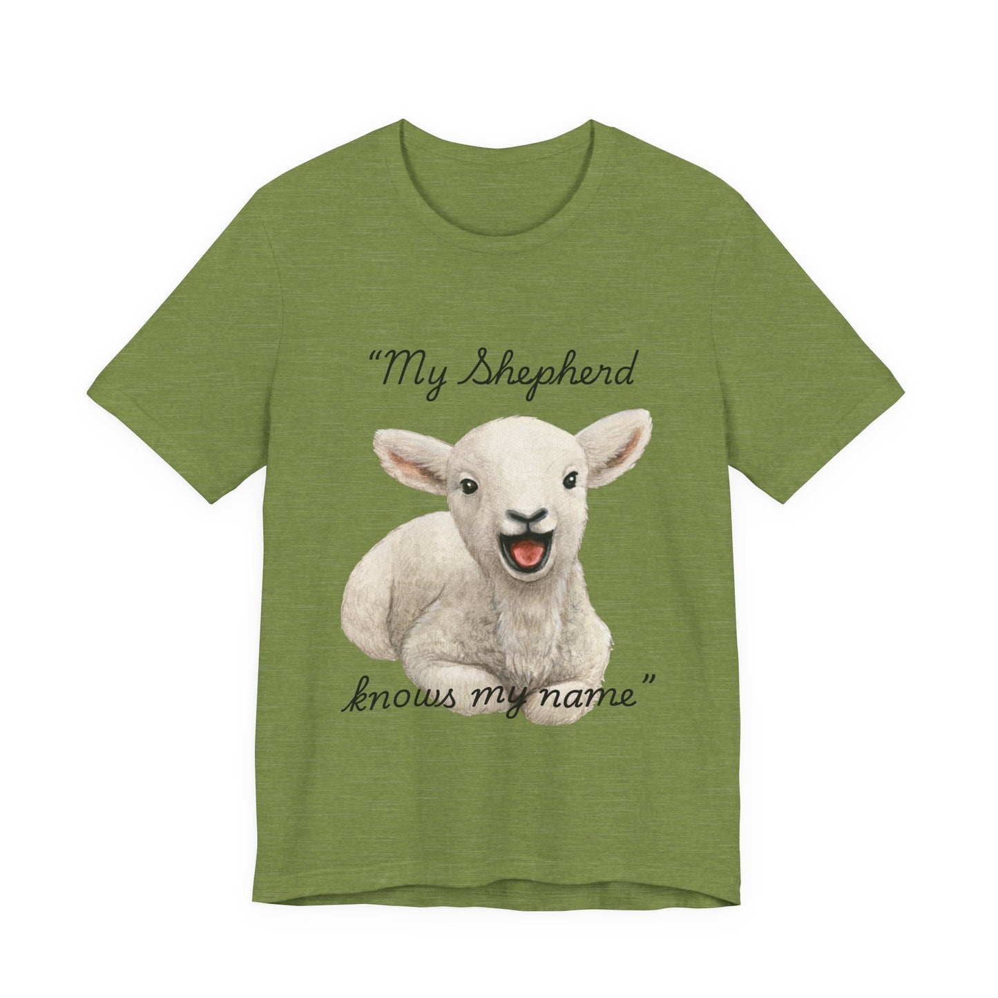 Cute Lamb Christian T-Shirt – "My Shepherd Knows My Name"