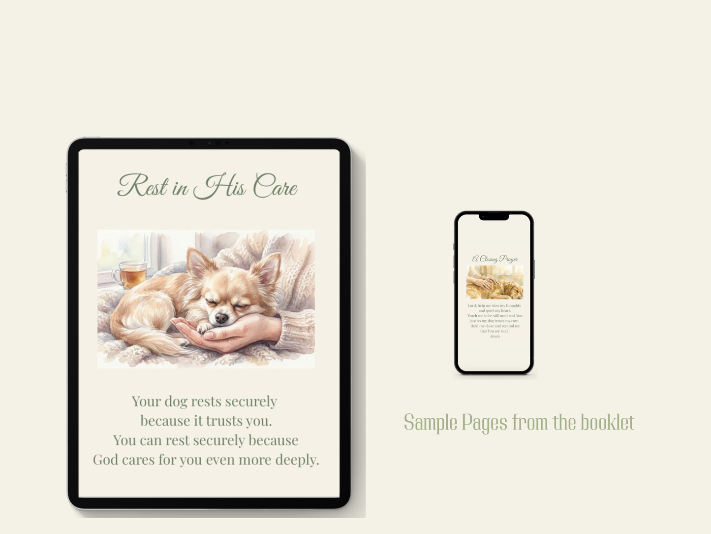Be Still – Psalm 46:10a | Peaceful Christian Scripture Download with Dog Watercolor Art
