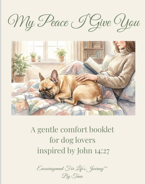 My Peace I Give to You – John 14:27 | Christian Comfort Digital Download with Watercolor Dog Artwork